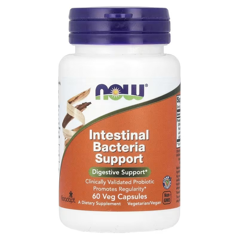 Підтримка бактерій кишечника, Intestinal Bacteria Support, Now Foods, 60 вегетаріанських капсул