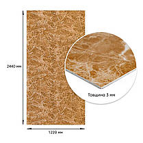 Декоративна ПВХ плита 1,22м х 2,44м х 3мм Кремовий мармур SW-00001398, фото 4