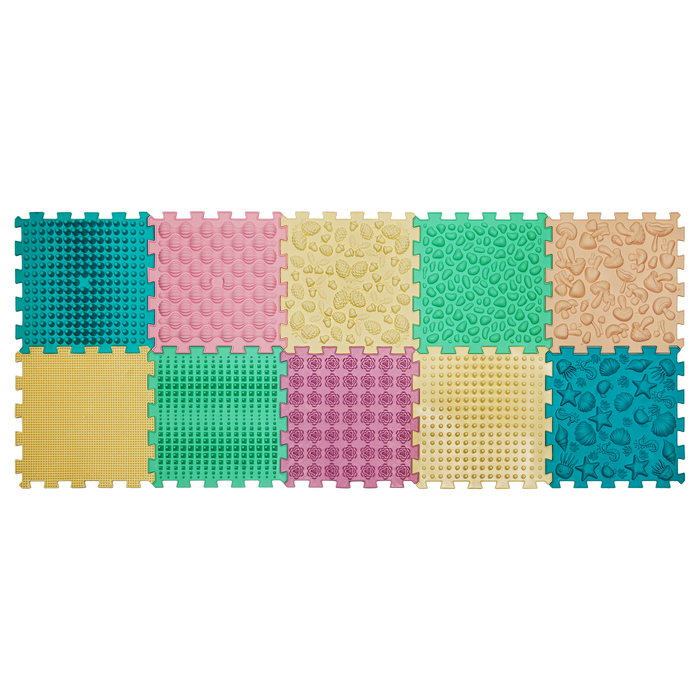 Ортопедичний килимок Пазли Мікс 10 елементів Пастель, фото 1