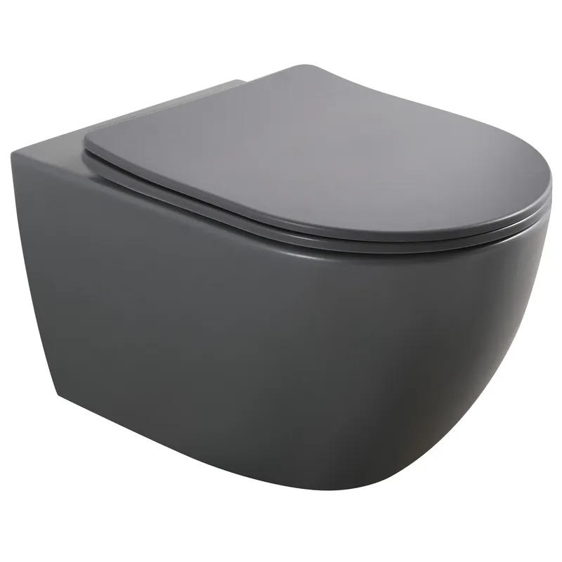 Унітаз підвісний Mixxus Premium ELLIPSE-0309-T1 GRAY 530x360x350mm система змиву TORNADO 1.0 (MP665, фото 1