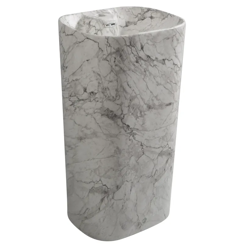 Раковина моноблок MIXXUS PREMIUM DIVERSE-1101 MARBLE 460х380х840mm з отвором під змішувач і пер, фото 1