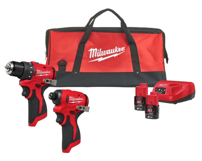 Набір з 2 інструментів безщіткових акумуляторних M12 BLPP2D-202B (BLDDRC.BLIDRC) (ЗУ+2акк.Х2Ач+кейс)