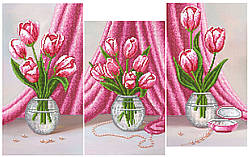 Схема для вишивання бісером триптихТюльпанів