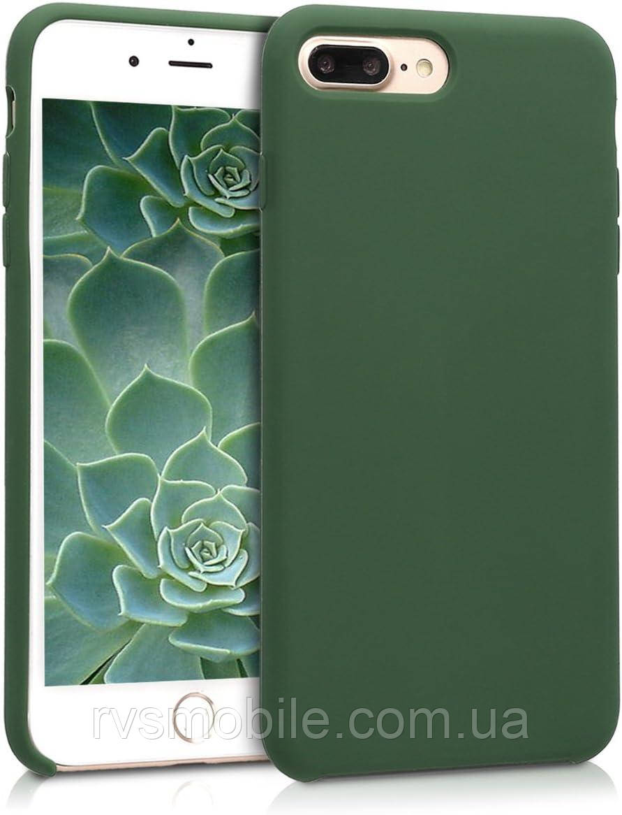 Чохол для iPhone 7 Plus / iPhone 8 Plus - Cиліконовий з мікрофіброю, Army Green (45), фото 1