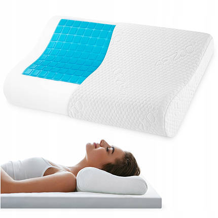 Подушка ортопедична 4FIZJO Ergo+ Small 30 x 50 см охолоджуюча для сну White (P-5907739319418), фото 1