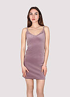 Сорочка N.EL лиловий, арт.1285-53 (нічна рубашка, велюр, мережива)