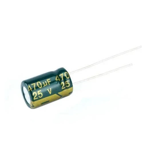 Конденсатор 25V 470uF 8*12 105C електролітичний, LowESR, JCCON, для живлення FPV дронів