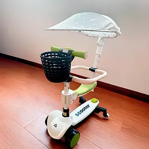 Дитячий самокат-трансформер 5в1 Lumpurini Veturio із сидінням, бортиком, батьківською ручкою. Біговел, толокар