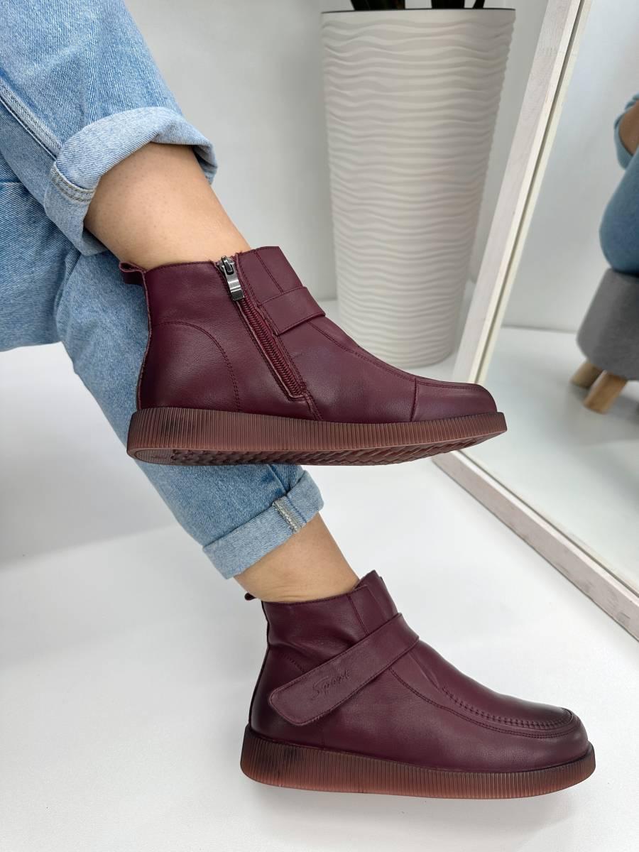 Черевики жіночі MeegoComfort A08211-1-violet бордові на липучці 36