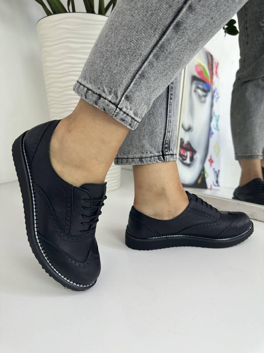Туфлі жіночі оксфорди Aras Shoes 108-siyah шкіряні на шнурівці 37