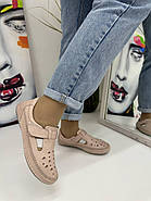 Мокасини жіночі Aras Shoes 19124-Pudra на липучці 36, фото 4