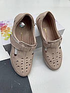 Мокасини жіночі Aras Shoes 19124-Pudra на липучці 36, фото 7