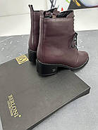 Жіночі черевики Berloni 224 бордова шкіра на шнурівці 37, фото 7