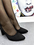 Чорні замшеві туфлі на каблукеVensi V327 37, фото 2
