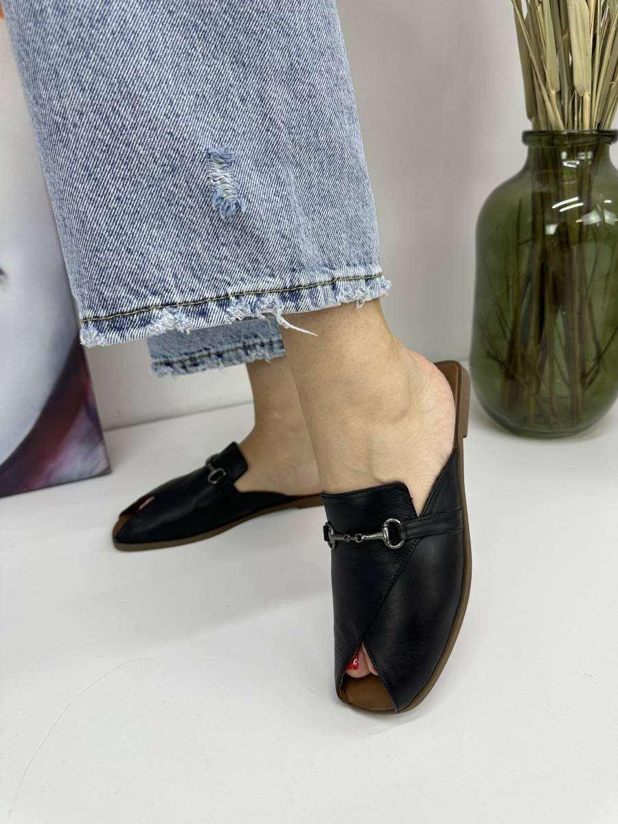 Шльопанці жіночі Erpass 253-siah чорні на низькому ходу 37, фото 1