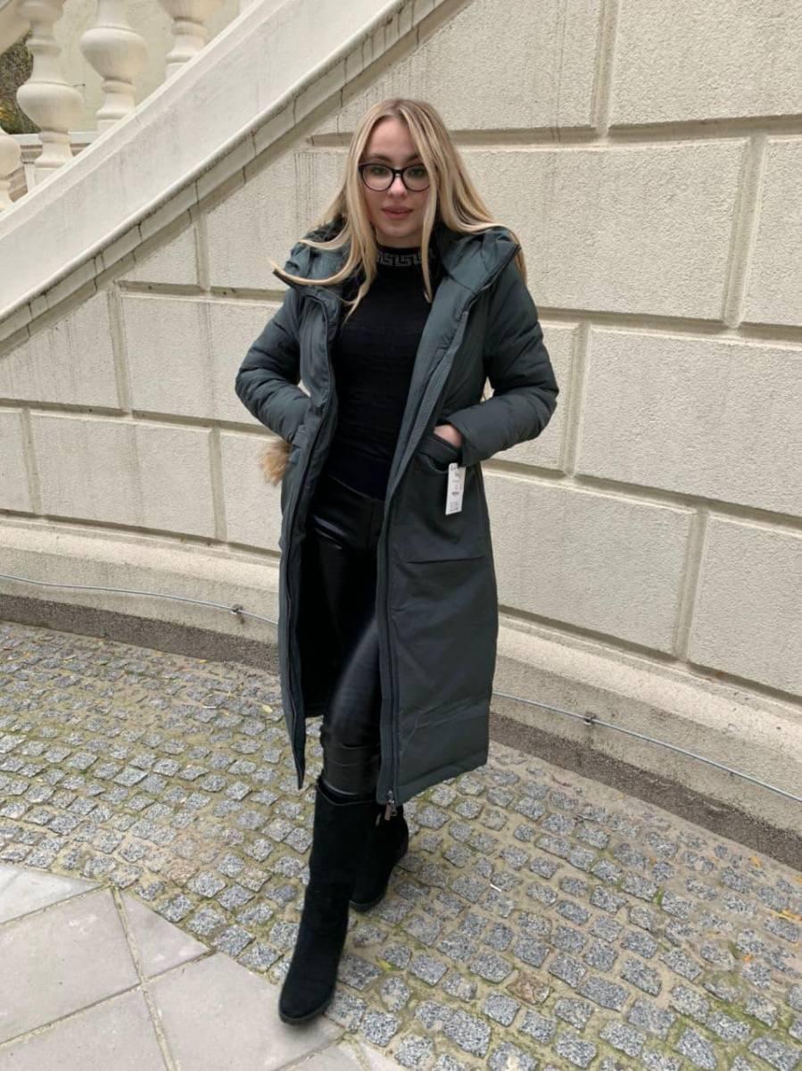 Зимова куртка Visdeer 1951-S31 зелена з капюшоном, фото 1