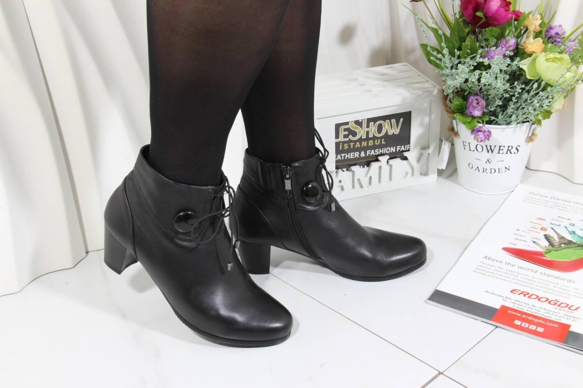 Жіночі ботильйони Battine B456 шкіряні на середньому підборі 37, фото 1