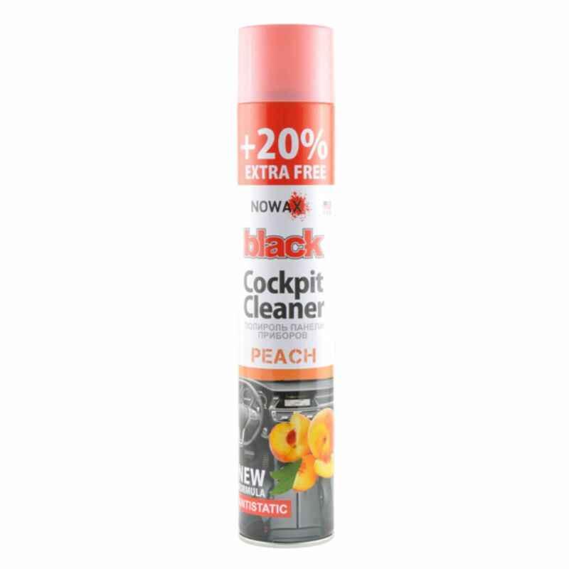 Поліроль для торпеди авто Nowax Black Cockpit Cleaner Персик 750 мл (NX00706)
