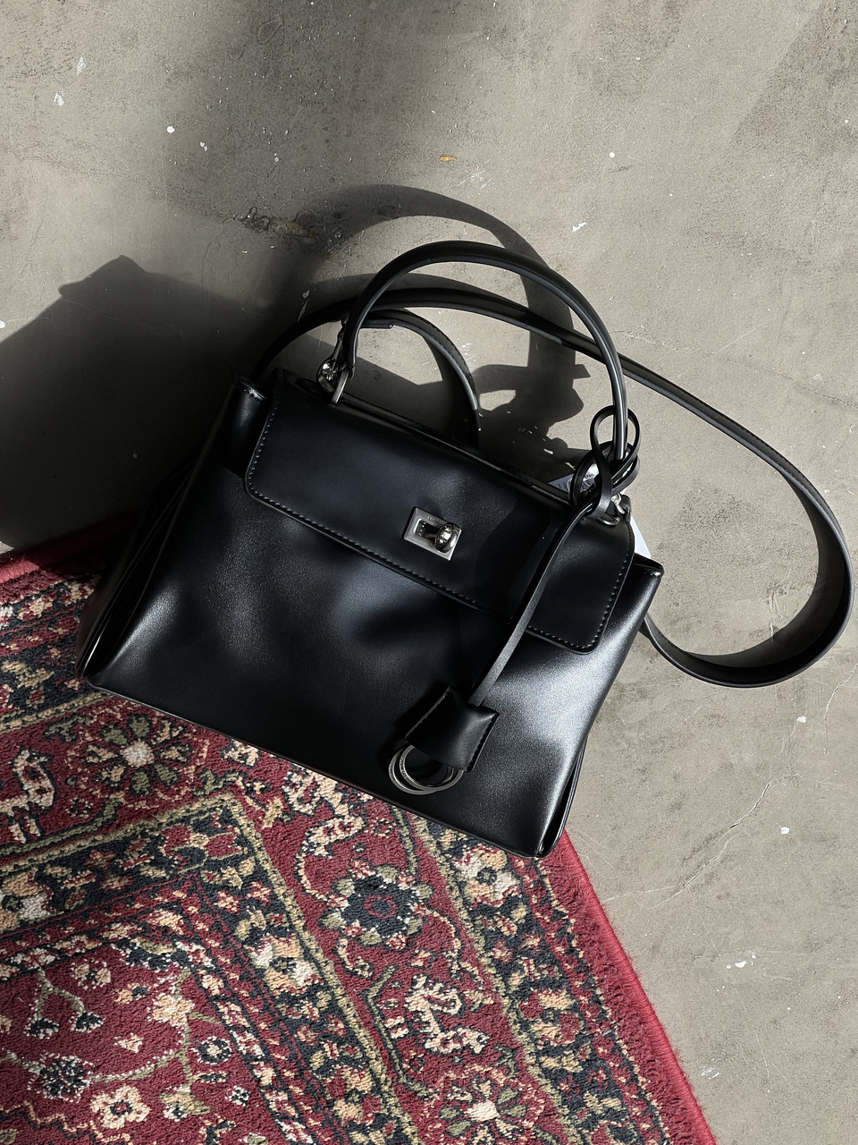 Сумка жіноча Balenciaga Rodeo Large Big — Premium чорний срібло Баленсіага