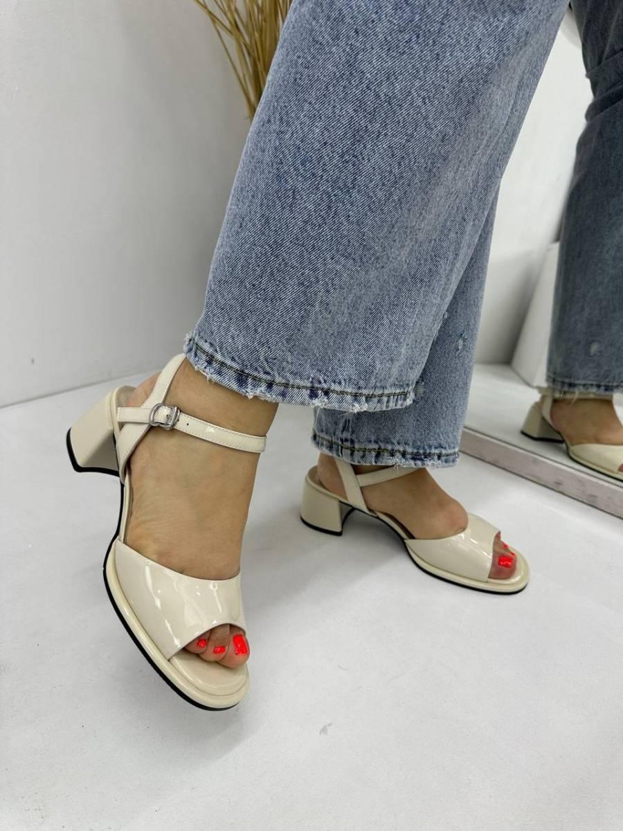 Босоніжки жіночі MyClassic LD1037-RT5347-QP305TH молочні лак шкіра 36, фото 1