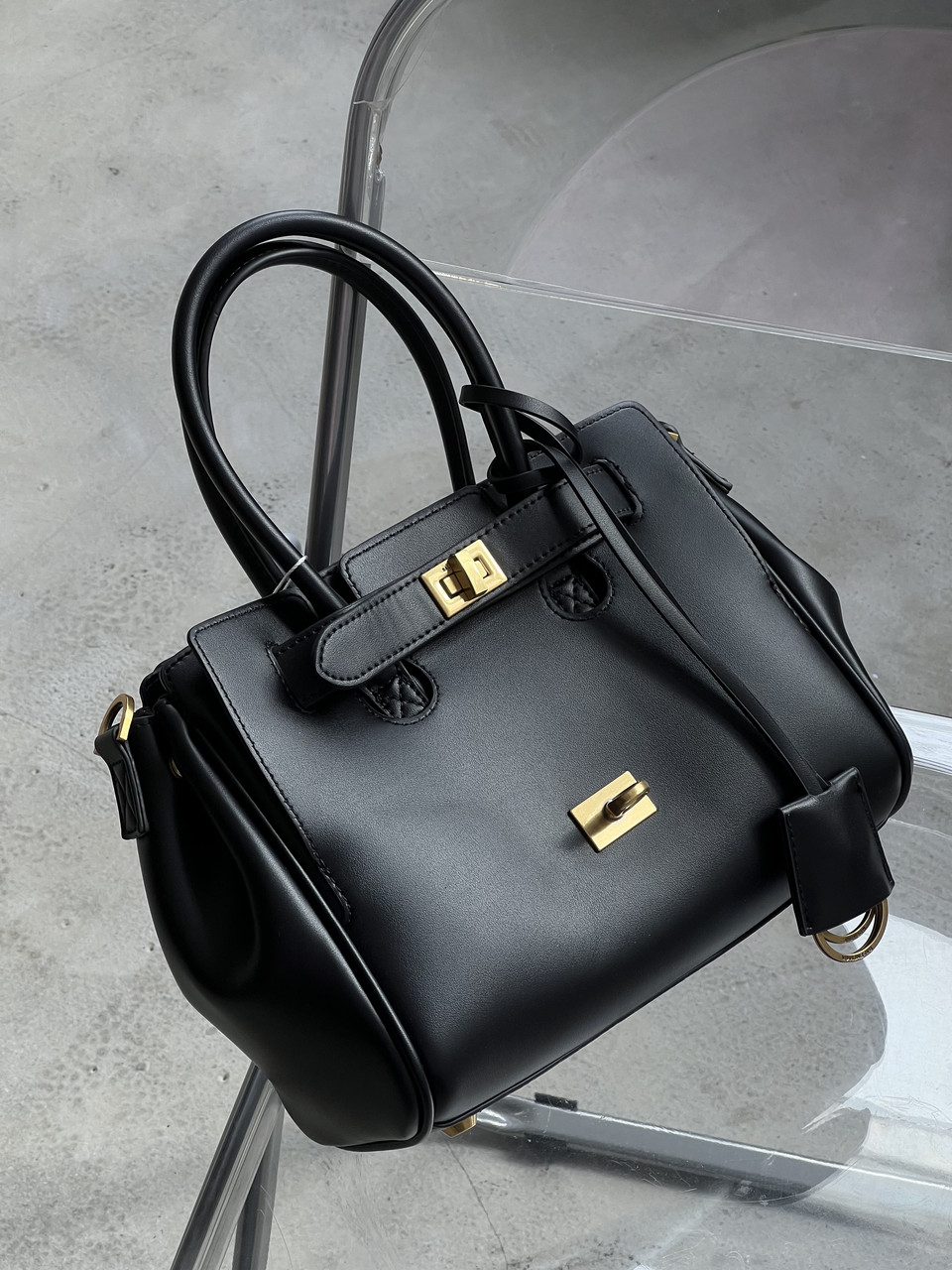 Сумка жіноча Balenciaga Bel Air Tote Bag — Premium чорне золото середній Баленсіага, фото 1