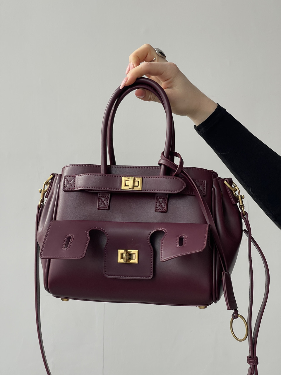 Сумка жіноча Balenciaga Bel Air Tote Bag — Premium бордове золото середній Баленсіага