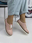 Мокасини жіночі Meldymoor 104-pudra шкіряні з гумкою на підйомі 37, фото 2