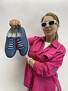 Мокасини жіночі Aras Shoes 301-kotmavi блакитні на шнуровці 37, фото 7