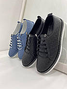 Мокасини жіночі Aras Shoes 301-kotmavi блакитні на шнуровці 37, фото 9