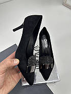 Туфлі жіночі Vensi V357 замшеві чорні на шпильці 37, фото 4