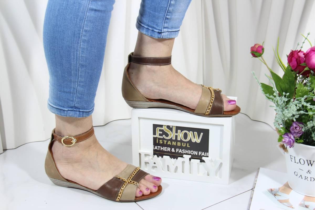 Босоніжки жіночі  Phany 350-216 шкіряні з закритою п'яткою коричневого кольору 37, фото 1