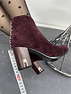 Черевики жіночі Battine B0472 замшеві на середньому підборі 37, фото 4
