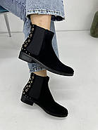 Челсі жіночі Battine B515 чорна замша низький каблук 37, фото 2