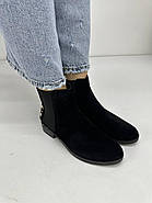 Челсі жіночі Battine B515 чорна замша низький каблук 37, фото 3