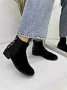 Челсі жіночі Battine B515 чорна замша низький каблук 37, фото 4