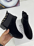 Челсі жіночі Battine B515 чорна замша низький каблук 37, фото 5