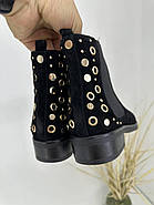 Челсі жіночі Battine B515 чорна замша низький каблук 37, фото 6