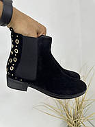 Челсі жіночі Battine B515 чорна замша низький каблук 37, фото 7