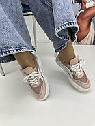 Кросівки жіночі Messimod H21Y4411-PUDRA-O5 шкіряні кольору пудра, фото 3