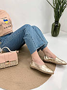 Еспадрильї жіночі Gloria 350-1601-gоld шкіряні золотисті 37, фото 2