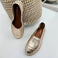 Еспадрильї жіночі Gloria 350-1601-gоld шкіряні золотисті 37, фото 5