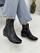 Черевики жіночі Battine B653 чорні осінні на танкетці 37, фото 2