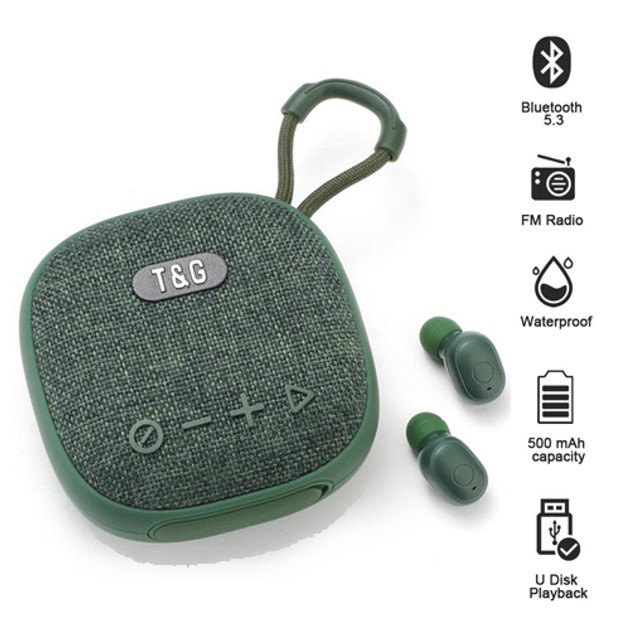 Колонка-Bluetooth із навушниками TG813. AI-416 Колір: зелений