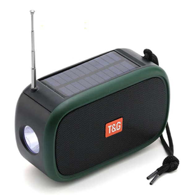 Bluetooth-колонка TG632 з радіо, ліхтарем, сонячною батареєю та гучномовцем. XG-423 Колір: зелений