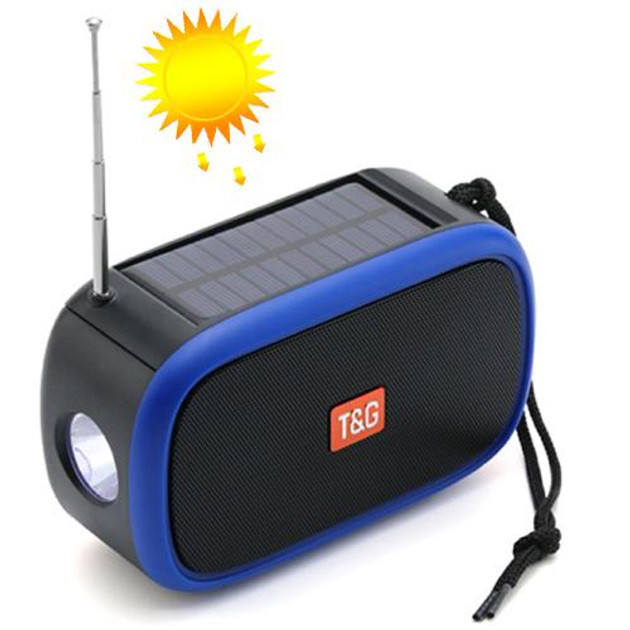 Bluetooth-колонка TG632 з радіо, ліхтарем, сонячною батареєю та гучномовцем. ZL-695 Колір: синій