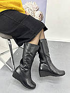 Чоботи зимові Sanborina M1202 чорні на танкетці 36, фото 2