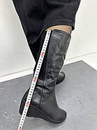 Чоботи зимові Sanborina M1202 чорні на танкетці 36, фото 3