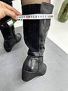 Чоботи зимові Sanborina M1202 чорні на танкетці 36, фото 4