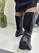 Чоботи зимові Sanborina M1202 чорні на танкетці 36, фото 5
