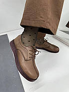 Туфлі жіночі MegoComfort A0232-BROWN коричневі на шнуровці 39, фото 4